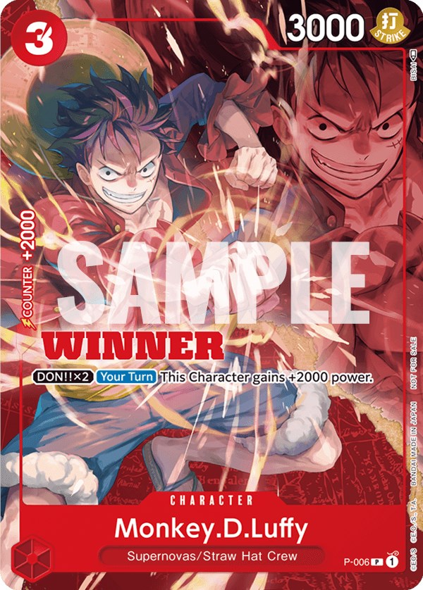 Monkey.D.Luffy (P-006) (Winner Pack Vol. 1) [One Piece Promotion Cards] | The Gaming-Verse