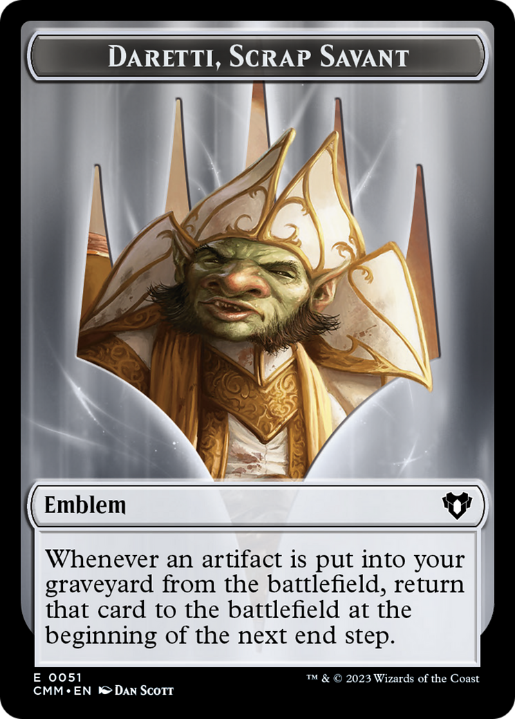 Daretti, Scrap Savant Emblem [Commander Masters Tokens] | The Gaming-Verse