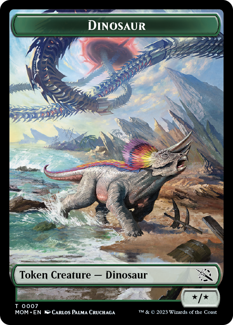 Treasure (21) // Dinosaur Double-Sided Token [March of the Machine Tokens] | The Gaming-Verse