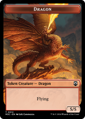 Dragon (Ripple Foil) // Treasure Double-Sided Token [Modern Horizons 3 Commander Tokens] | The Gaming-Verse