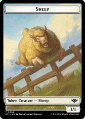 Mercenary // Sheep Double-Sided Token [Outlaws of Thunder Junction Tokens] | The Gaming-Verse