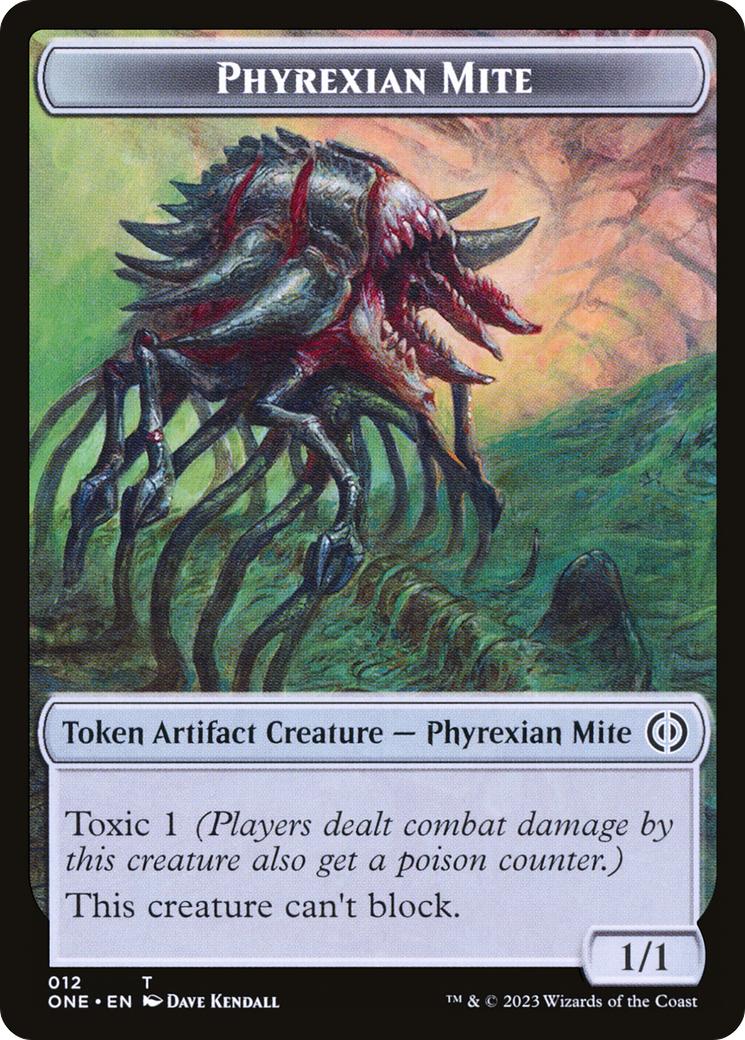 Phyrexian Mite (012) // The Hollow Sentinel Double-Sided Token [Phyrexia: All Will Be One Tokens] | The Gaming-Verse