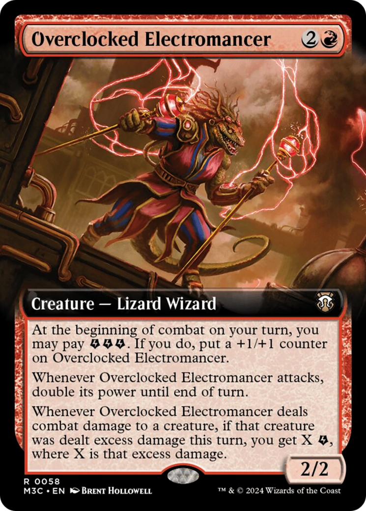 Overclocked Electromancer (Extended Art) (Ripple Foil) [Modern Horizons 3 Commander] | The Gaming-Verse