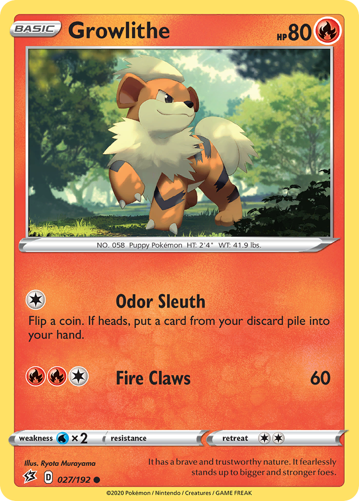 Growlithe (027/192) [Sword & Shield: Rebel Clash] | The Gaming-Verse