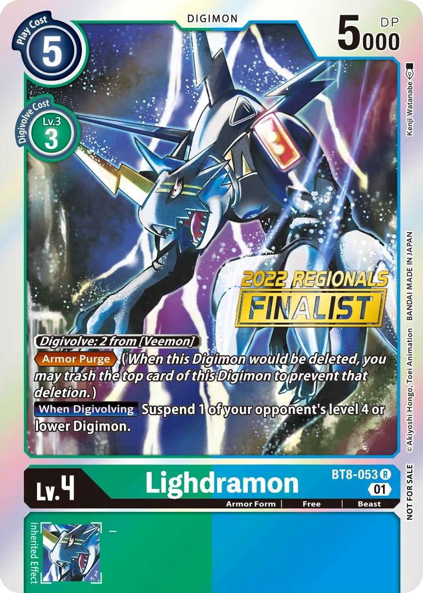 Lighdramon [BT8-053] (2022 Championship Offline Regional) (Online Finalist) [New Awakening Promos] | The Gaming-Verse