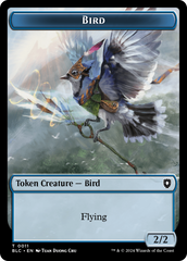 Bird (011) // Shark Double-Sided Token [Bloomburrow Commander Tokens] | The Gaming-Verse