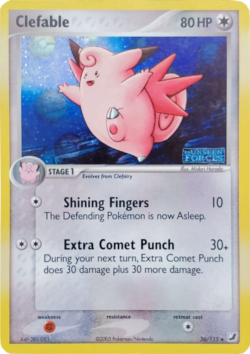 Clefable (36/115) (Stamped) [EX: Unseen Forces] | The Gaming-Verse