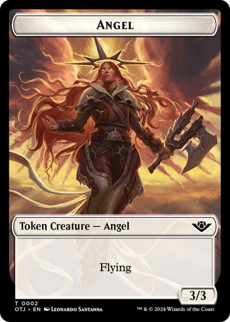 Angel // Plot Double-Sided Token [Outlaws of Thunder Junction Tokens] | The Gaming-Verse