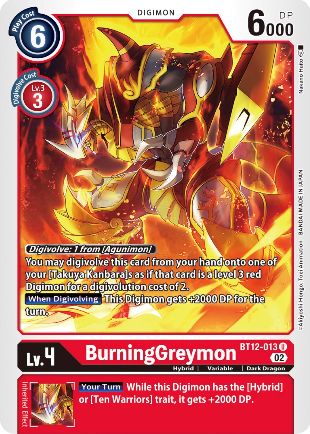 BurningGreymon [BT12-013] [Across Time] | The Gaming-Verse