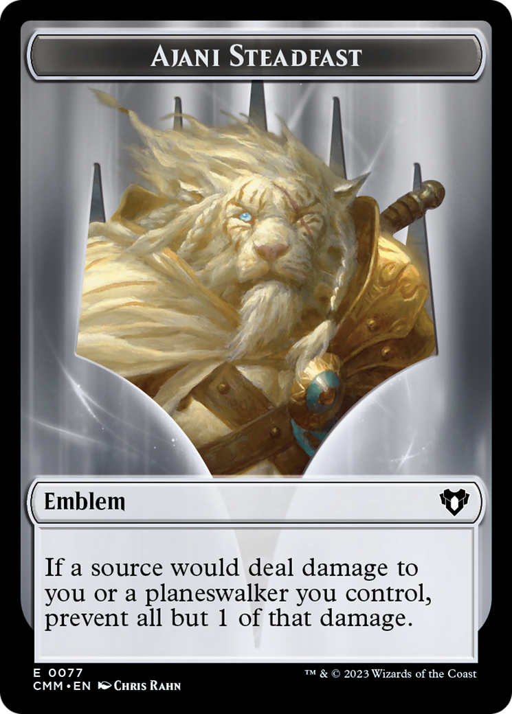 Ajani Steadfast Emblem // Wizard Double-Sided Token [Commander Masters Tokens] | The Gaming-Verse