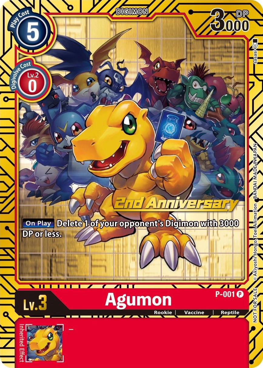 Agumon [P-001] (2nd Anniversary Card Set) [Promotional Cards] | The Gaming-Verse