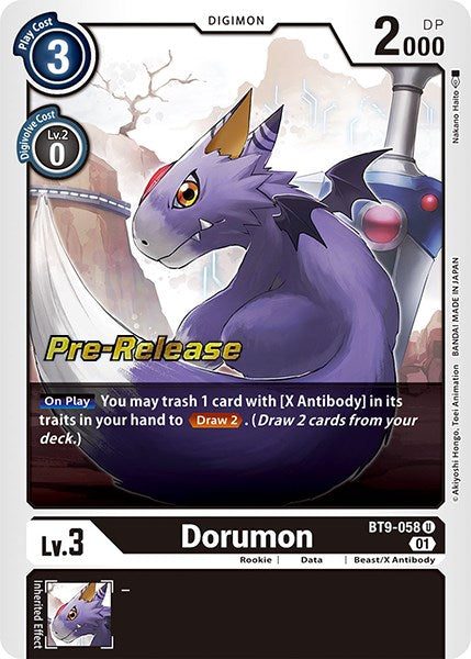 Dorumon [BT9-058] [X Record Pre-Release Promos] | The Gaming-Verse