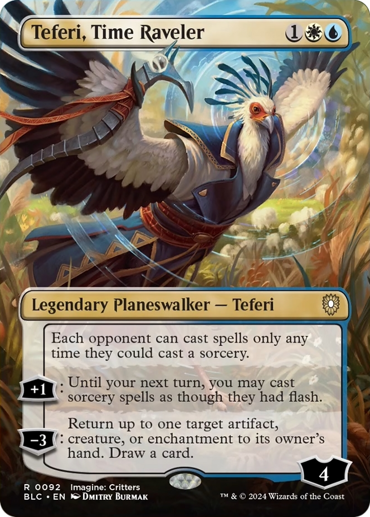 Teferi, Time Raveler (Borderless) [Bloomburrow Commander] | The Gaming-Verse