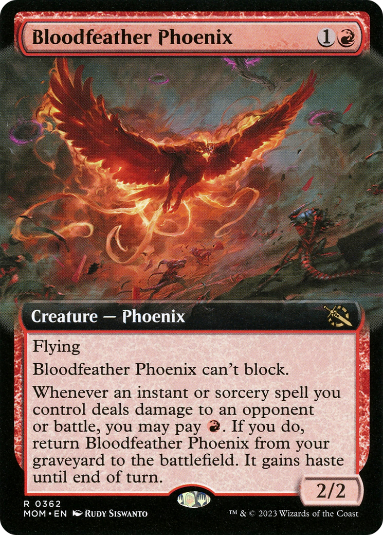 Bloodfeather Phoenix (Extended Art) [March of the Machine] | The Gaming-Verse