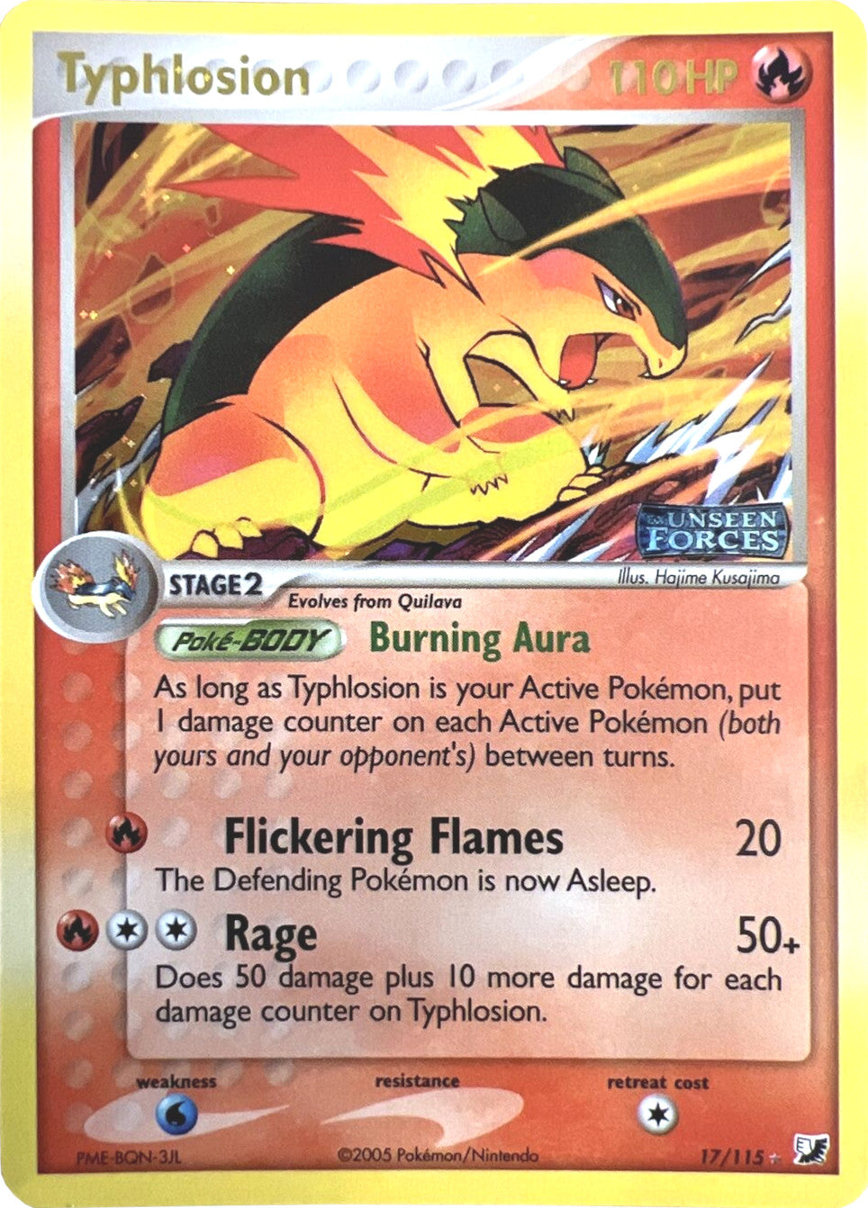 Typhlosion (17/115) (Stamped) [EX: Unseen Forces] | The Gaming-Verse