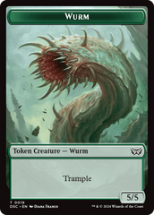 Wurm (0019) // Manifest Double-Sided Token [Duskmourn: House of Horror Commander Tokens] | The Gaming-Verse