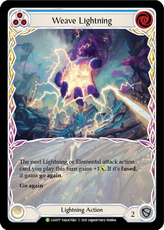 Weave Lightning (Blue) [LGS077] (Promo)  Rainbow Foil | The Gaming-Verse