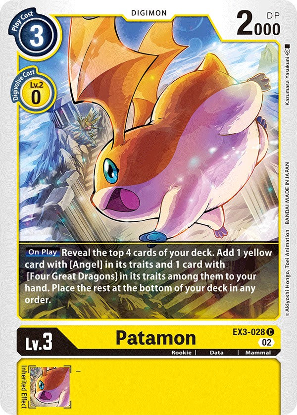 Patamon [EX3-028] [Draconic Roar] | The Gaming-Verse