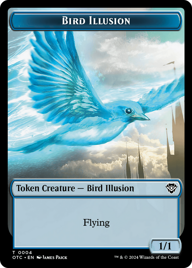 Bird Illusion // Elemental (0014) Double-Sided Token [Outlaws of Thunder Junction Commander Tokens] | The Gaming-Verse