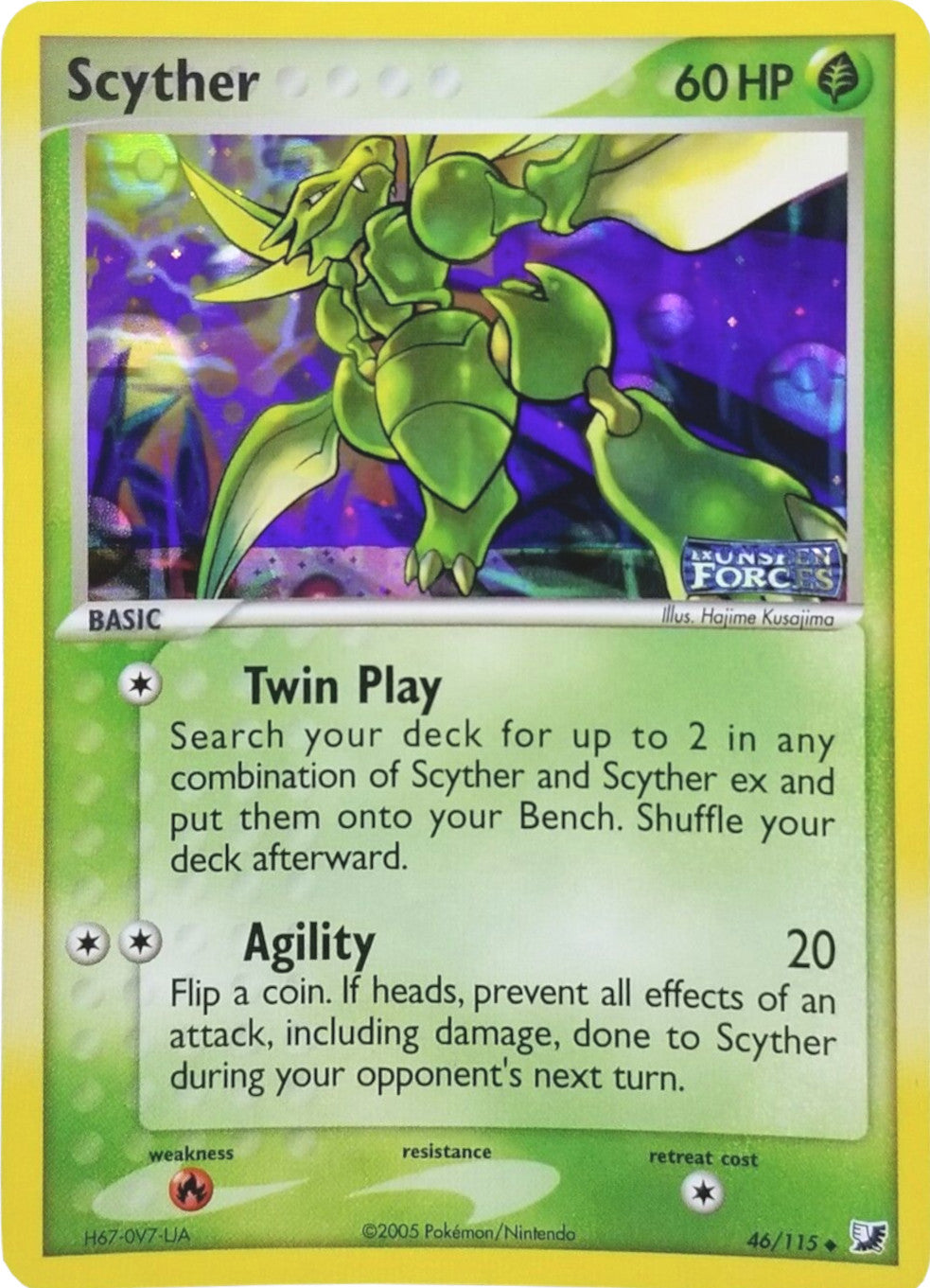 Scyther (46/115) (Stamped) [EX: Unseen Forces] | The Gaming-Verse