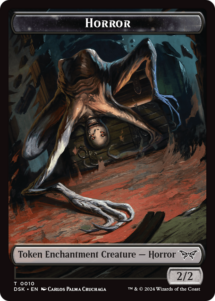 Horror // Glimmer Double-Sided Token [Duskmourn: House of Horror Tokens] | The Gaming-Verse