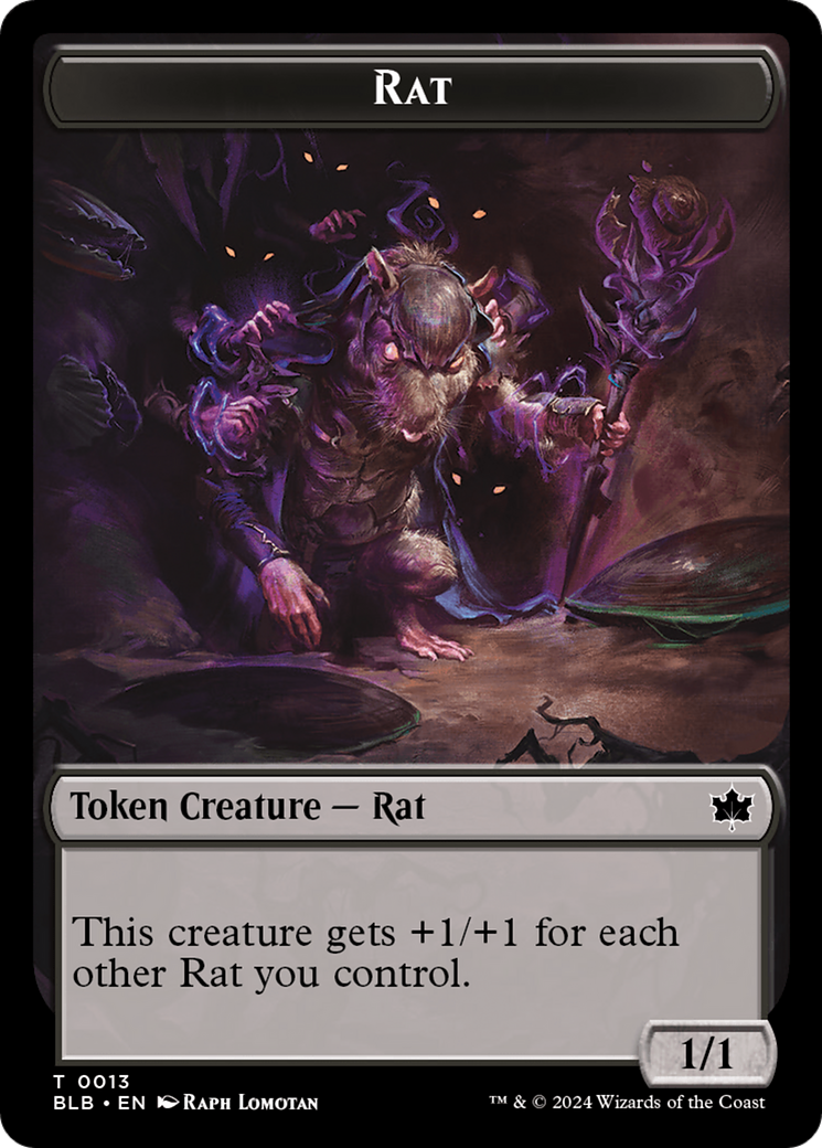 Rat // Splash Lasher Double-Sided Token [Bloomburrow Tokens] | The Gaming-Verse