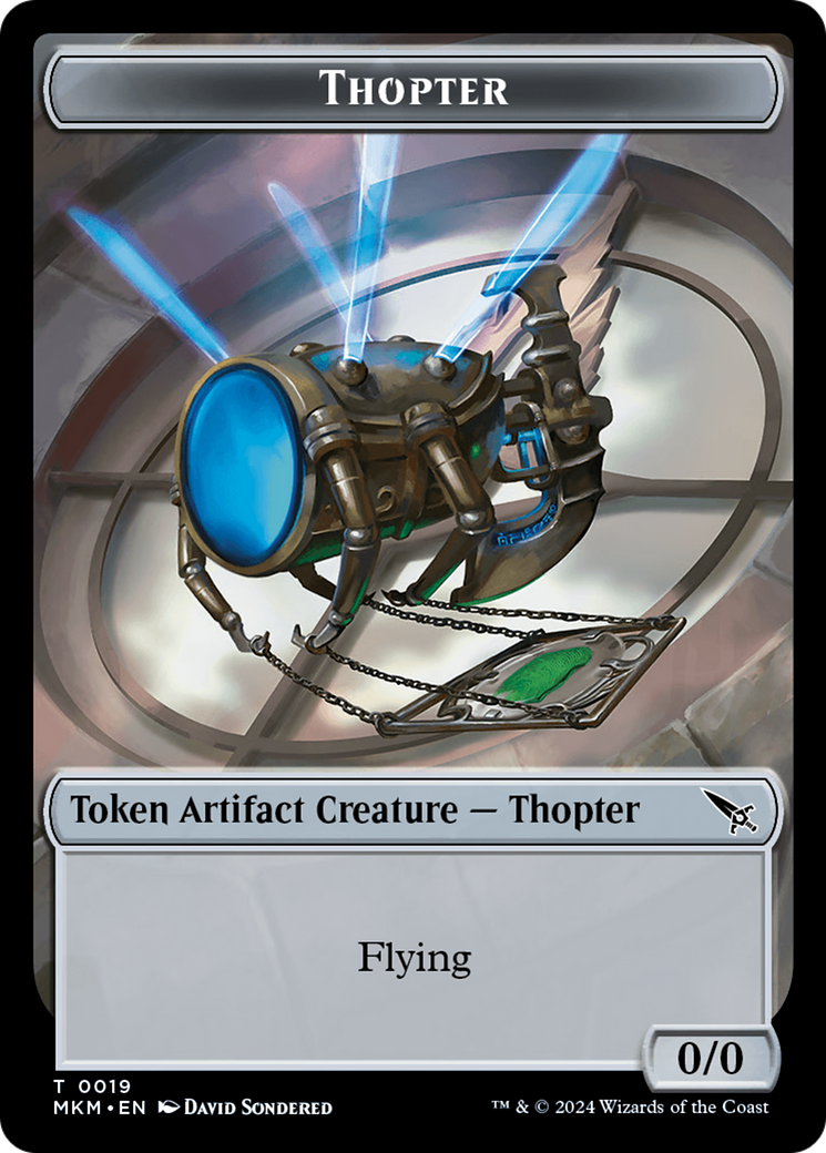 Detective // Thopter (0019) Double-Sided Token [Murders at Karlov Manor Tokens] | The Gaming-Verse