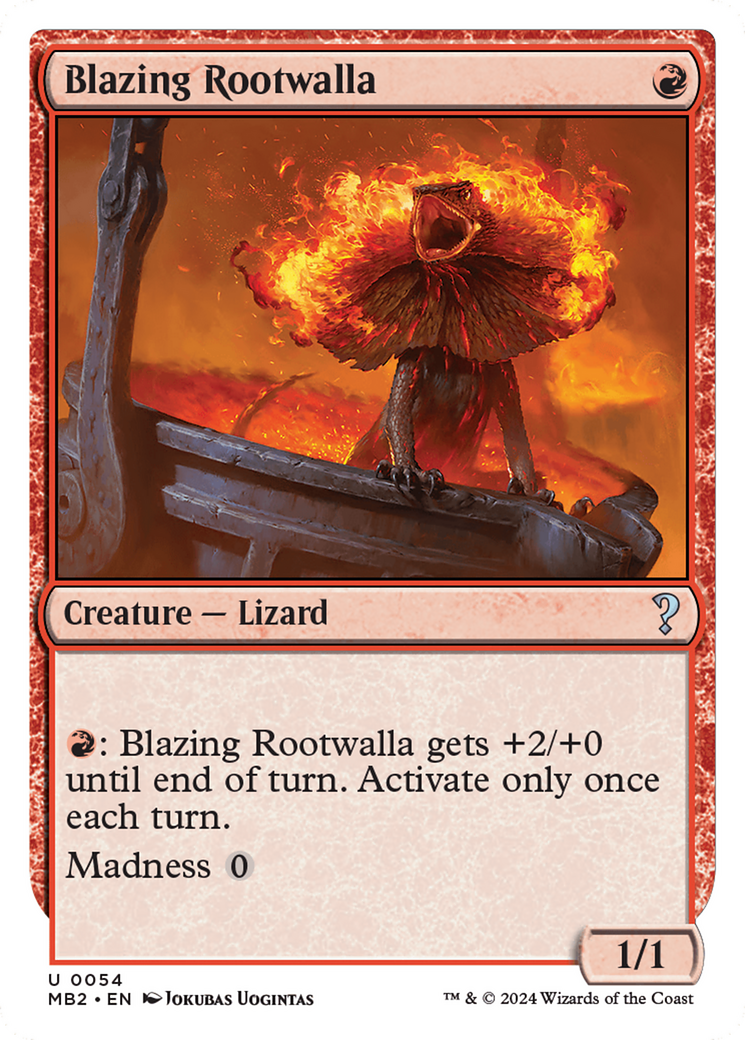 Blazing Rootwalla (White Border) [Mystery Booster 2] | The Gaming-Verse