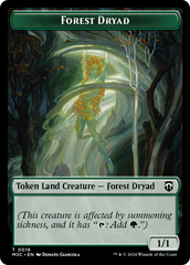 Forest Dryad (Ripple Foil) // Emblem - Vivien Reid Double-Sided Token [Modern Horizons 3 Commander Tokens] | The Gaming-Verse