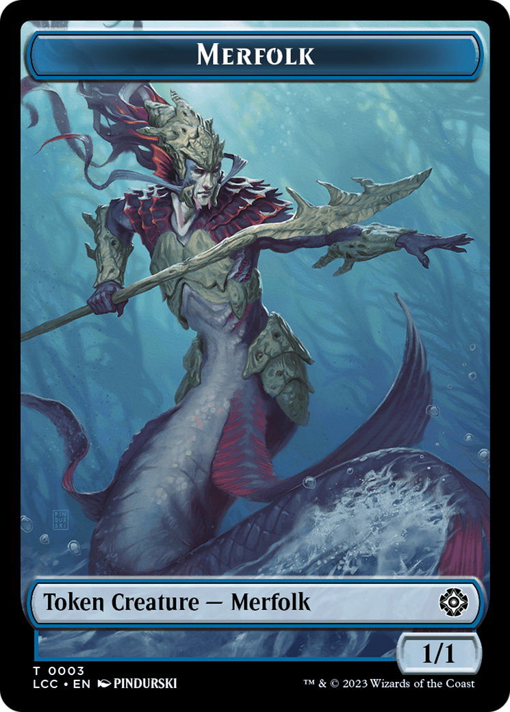 Bird // Merfolk (0003) Double-Sided Token [The Lost Caverns of Ixalan Commander Tokens] | The Gaming-Verse