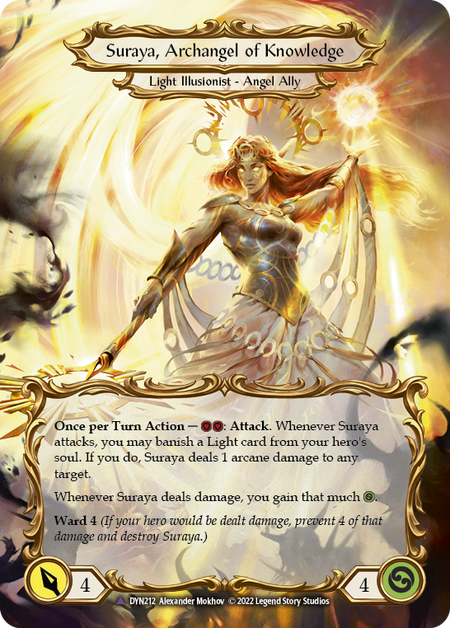 Invoke Suraya // Suraya, Archangel of Knowledge (Marvel) [DYN212] (Dynasty)  Cold Foil | The Gaming-Verse