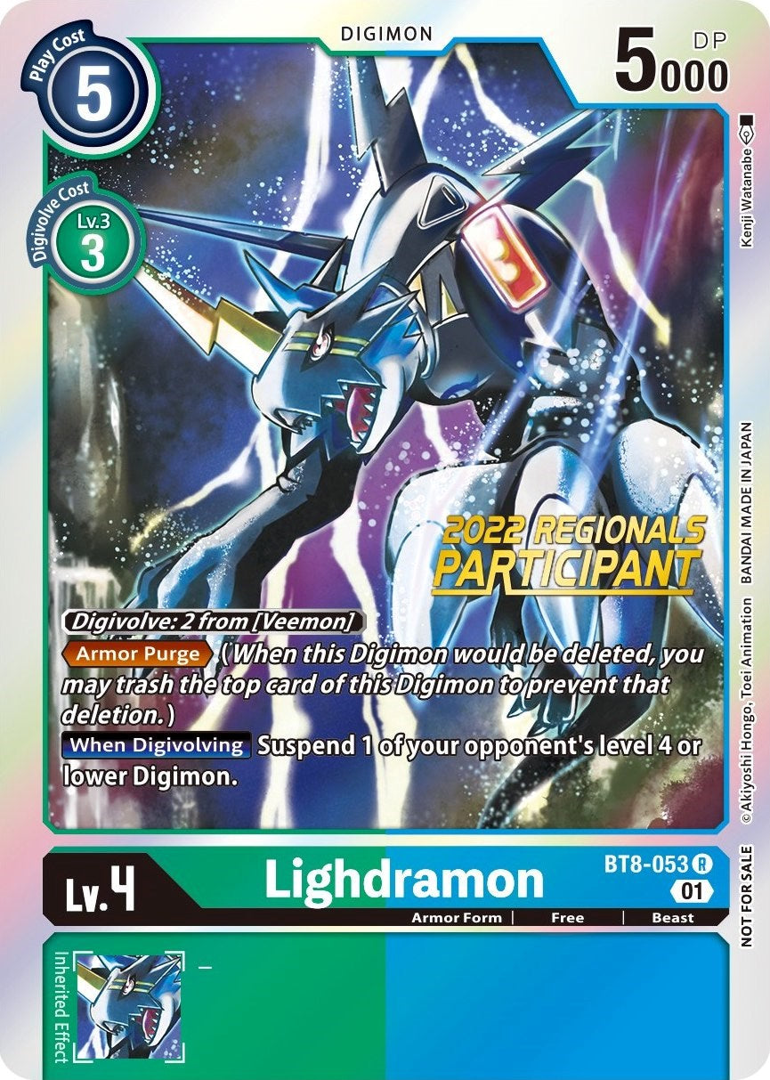 Lighdramon [BT8-053] (2022 Championship Offline Regional) (Online Participant) [New Awakening Promos] | The Gaming-Verse