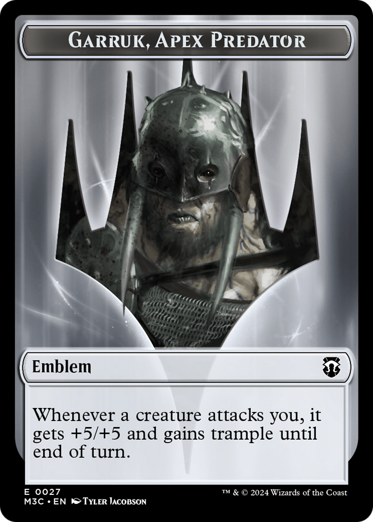 Garruk, Apex Predator Emblem // Saproling Double-Sided Token [Modern Horizons 3 Commander Tokens] | The Gaming-Verse