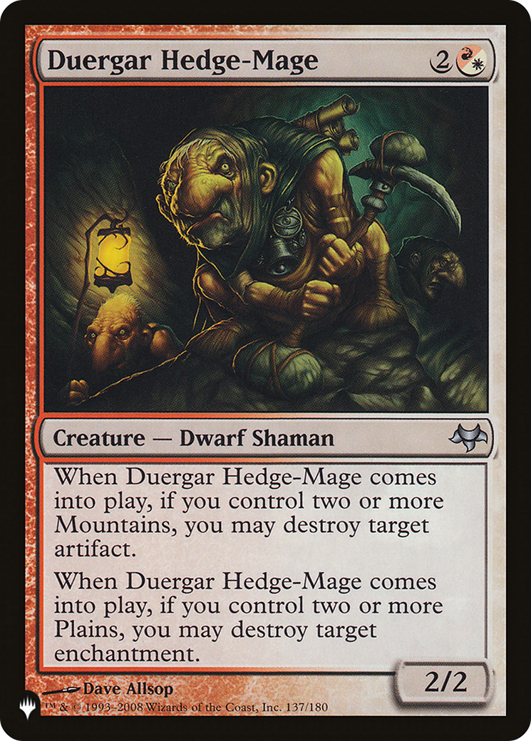 Duergar Hedge-Mage [The List Reprints] | The Gaming-Verse