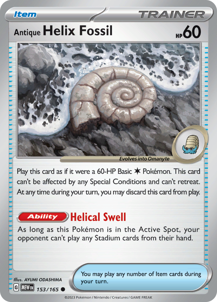 Antique Helix Fossil (153/165) [Scarlet & Violet: 151] | The Gaming-Verse