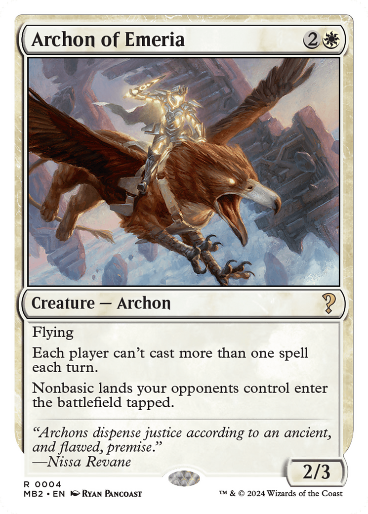 Archon of Emeria (White Border) [Mystery Booster 2] | The Gaming-Verse