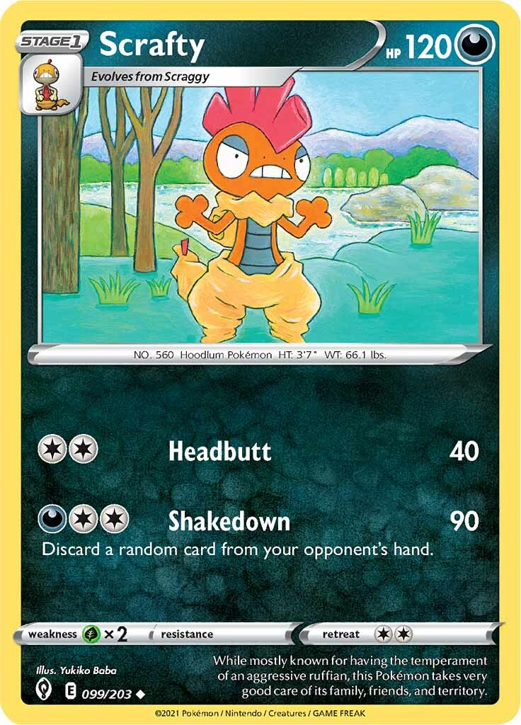 Scrafty (099/203) [Sword & Shield: Evolving Skies] | The Gaming-Verse