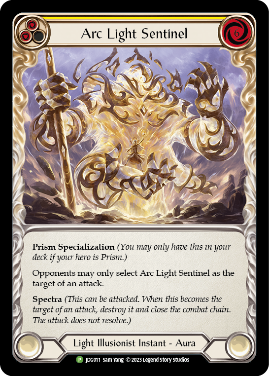 Arc Light Sentinel (Yellow) [JDG011] (Promo)  Cold Foil | The Gaming-Verse