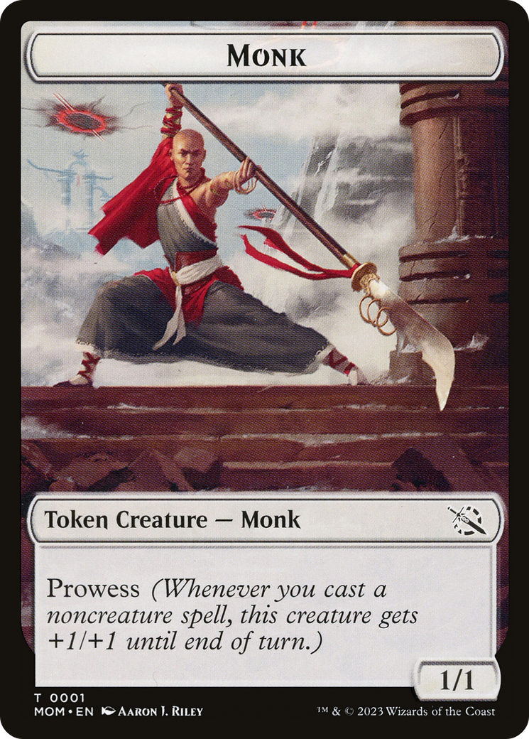 Monk // Spirit (13) Double-Sided Token [March of the Machine Tokens] | The Gaming-Verse