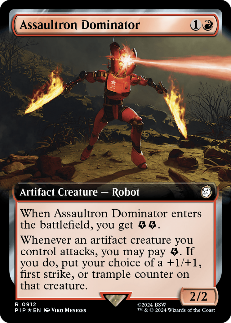 Assaultron Dominator (Extended Art) (Surge Foil) [Fallout] | The Gaming-Verse