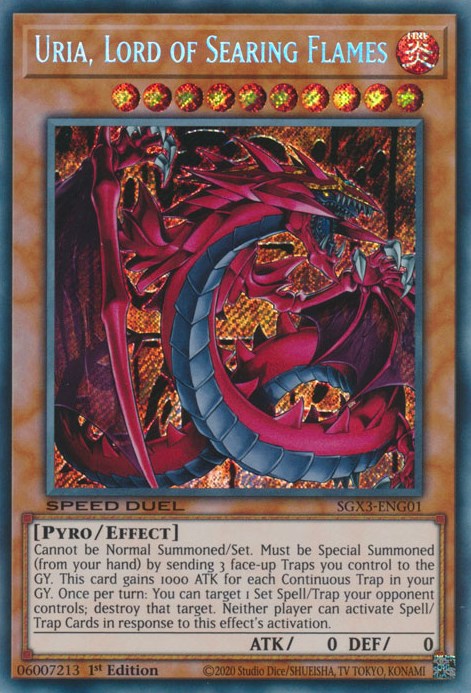 Uria, Lord of Searing Flames [SGX3-ENG01] Secret Rare | The Gaming-Verse