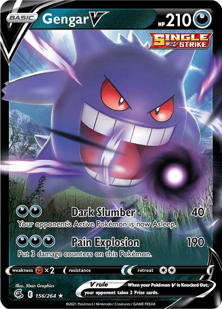 Gengar V (156/264) [Sword & Shield: Fusion Strike] | The Gaming-Verse