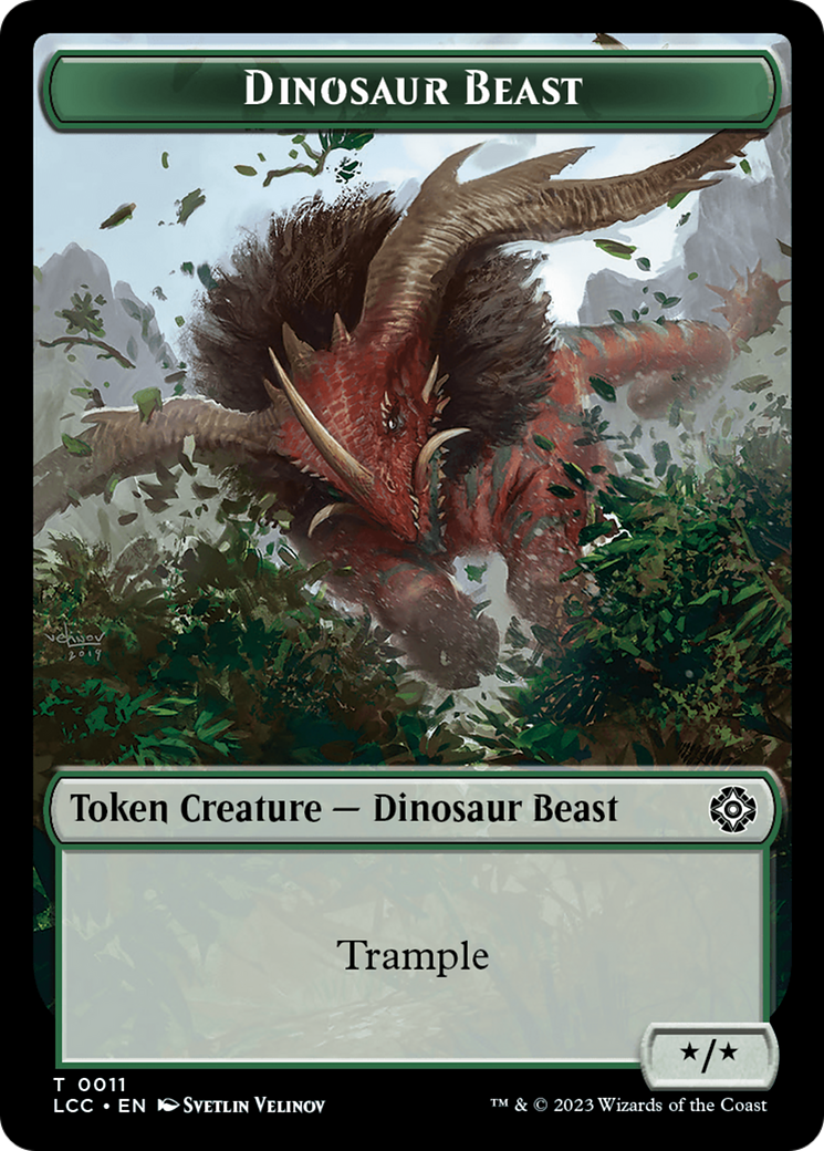 Dinosaur Beast // Dinosaur Double-Sided Token [The Lost Caverns of Ixalan Commander Tokens] | The Gaming-Verse