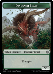 Dinosaur Beast // Dinosaur Double-Sided Token [The Lost Caverns of Ixalan Commander Tokens] | The Gaming-Verse