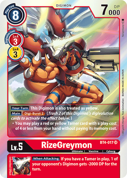 RizeGreymon [BT4-017] [Great Legend] | The Gaming-Verse