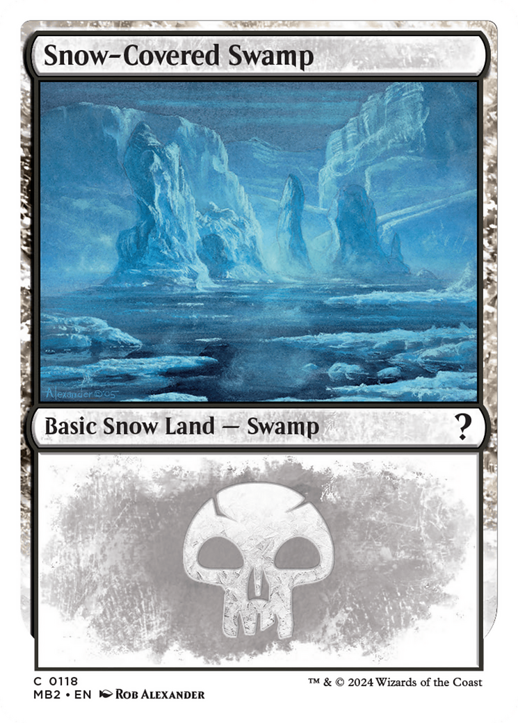 Snow-Covered Swamp (White Border) [Mystery Booster 2] | The Gaming-Verse