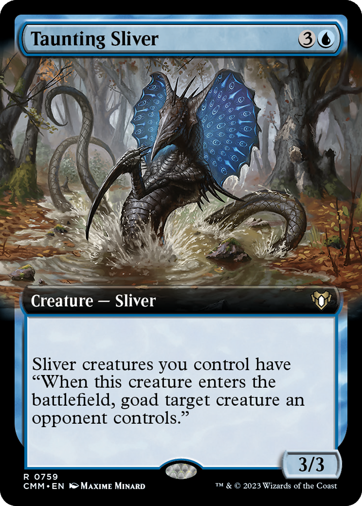 Taunting Sliver (Extended Art) [Commander Masters] | The Gaming-Verse