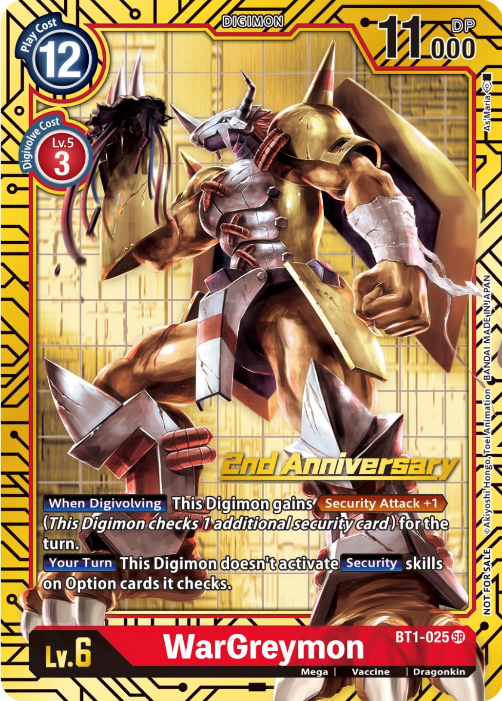 WarGreymon [BT1-025] (2nd Anniversary Card Set) [Release Special Booster Promos] | The Gaming-Verse