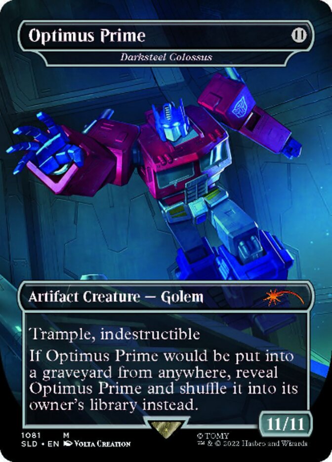 Darksteel Colossus - Optimus Prime (Borderless) [Secret Lair Drop Series] | The Gaming-Verse