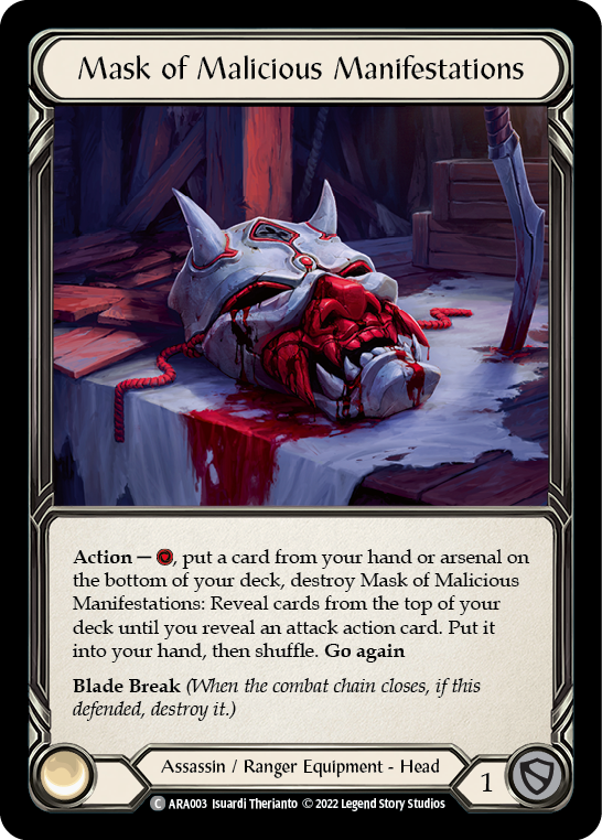 Mask of Malicious Manifestations [ARA003] (Outsiders Arakni Blitz Deck) | The Gaming-Verse